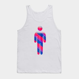 Male icon in Bisexual flag colors for LGBTQ+ diversity Tank Top